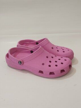 Crocs Clogs Womens 12 Pink Classic Shoes Comfort Flat Sandals Waterproof